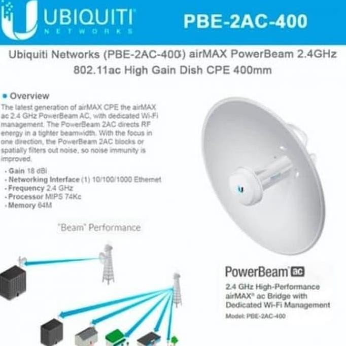 Ubiquiti Pbe-2Ac-400 Powerbeam 2.4Ghz Ac / Pbe 2Ac 400 New Stok