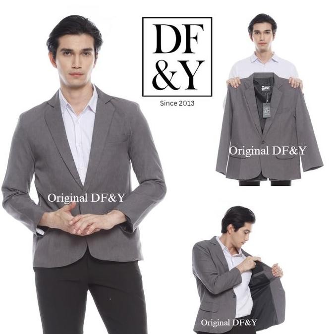 Yarrafa Jas Blazer Pria Polos Model Terpopuler Slimfit Formal Casual Korea Style Df&Y Bahan Untuk Ac