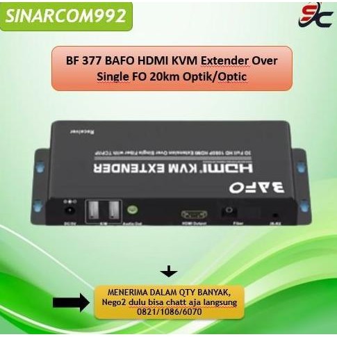 Bf 377 Bafo Hdmi Kvm Extender Over Single Fo 20Km Optik/Optic New Stok