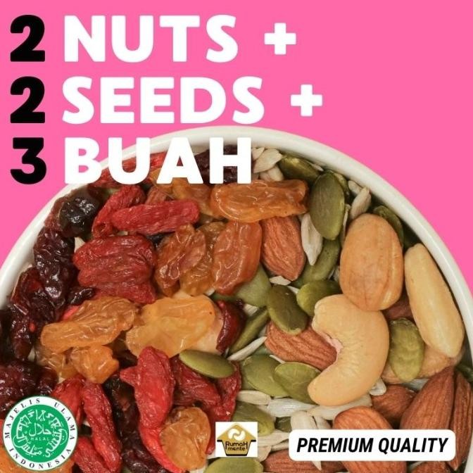 

trailmix 7 superfood 1kg kacang mede almond sunflower pumpkin goji termurah
