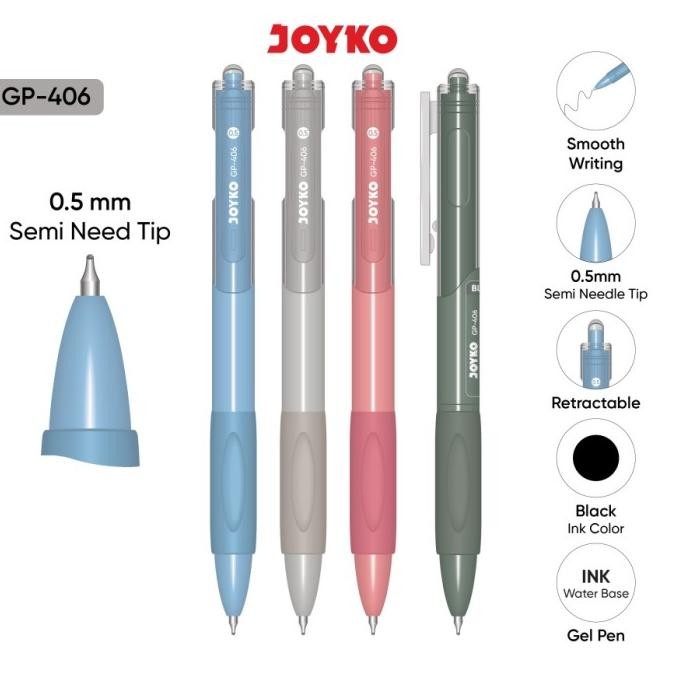 

Produk Baru!! Gel Pen Pulpen Pena Joyko GP-406 0.5 mm