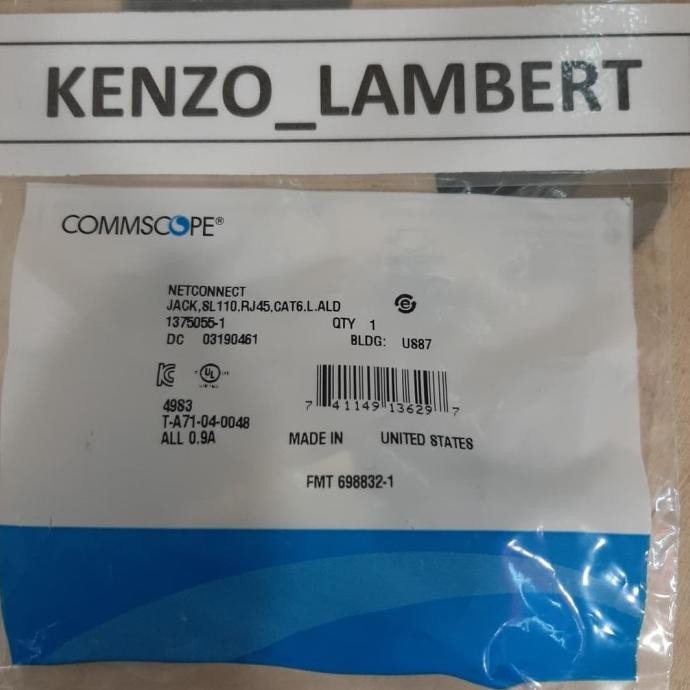 

modular cat 6 commscope amp almond ori / modular jack commscope cat6 termurah