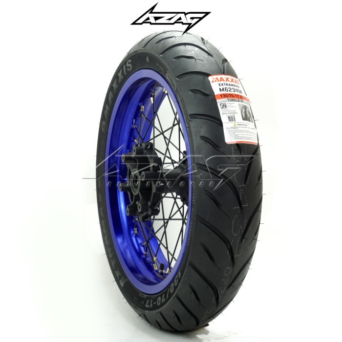 Ban Set/Banset Supermoto Wr155 Rossi Blue Tromol Expedition Maxxis 110 #Gratisongkir #Sale #Discount