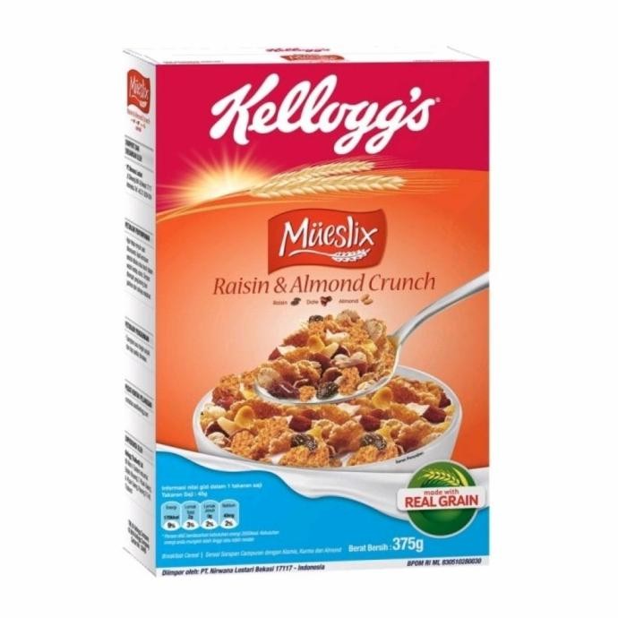 

kellogs mueslix raisin almond crunch 375g termurah