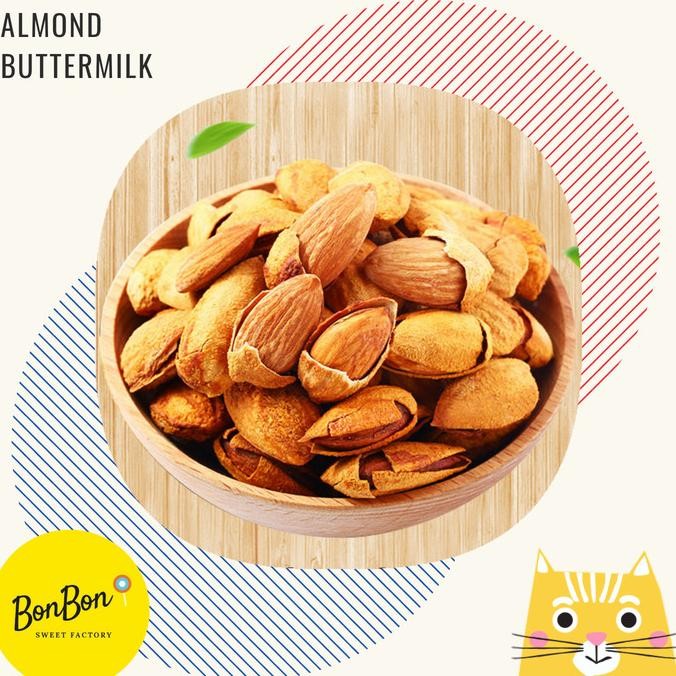 

almond buttermilk / kacang almond rasa susu (panggang roasted) 500 gr termurah