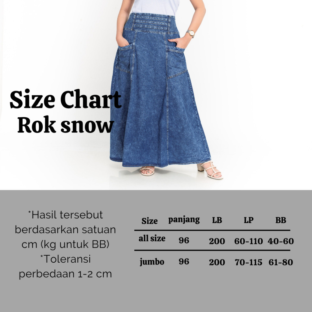 New Produk Molding - Rok Payung Jeans Hitam Snow Model Kancing Tengah Premium Original Molding All