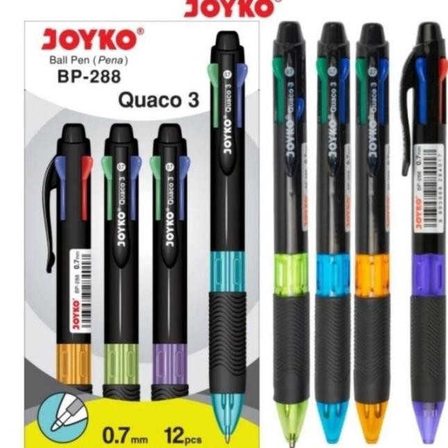 

Produk Baru!! Pulpen Joyko 4 Warna BP-288 Quaco 3 0.7 mm - 1 lusin isi 12 pcs