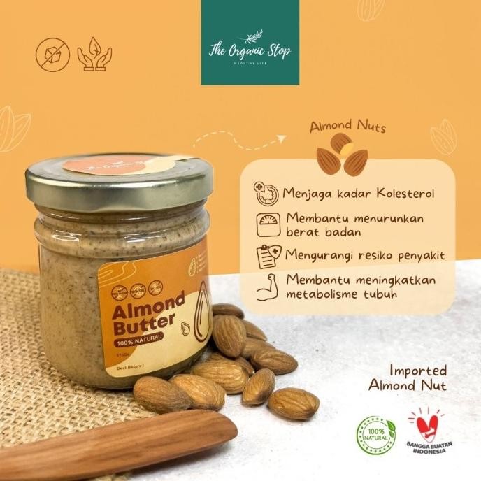 

theorganicstop almond butter selai unsweetened vegan keto 175 gram termurah