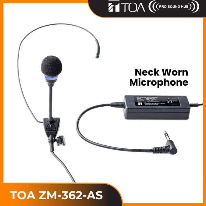 TOA ZM-362-AS ZM362 AS ZM362AS Mic Neckworn Microphone Imam Leher Bando Headset Headworn Masjid Mush