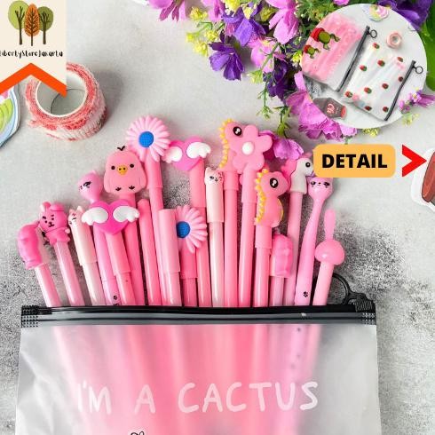 

Produk Baru!! Paket Pouch Kaktus Pulpen Gel isi 20 pcs Varian Putih Pink Alat Tulis