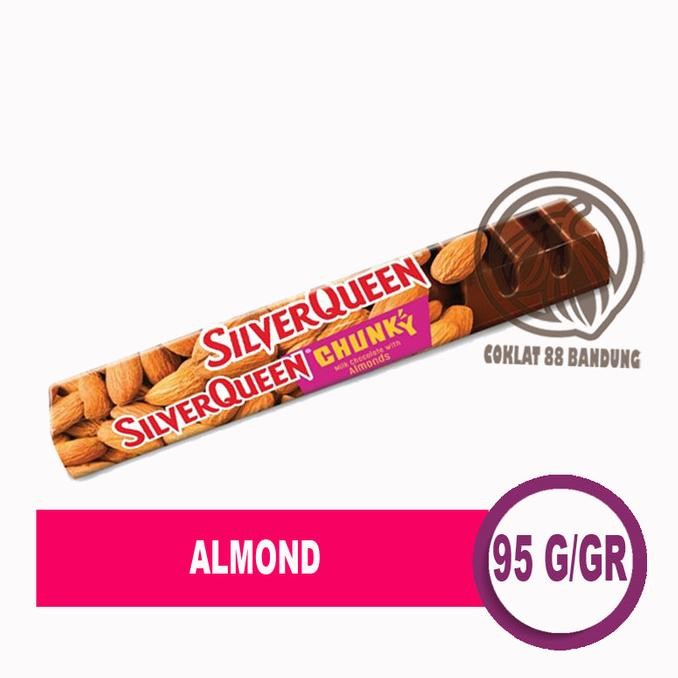 

silverqueen chunky bar 95gr almond cokelat, coklat chungky bar 95 gram termurah