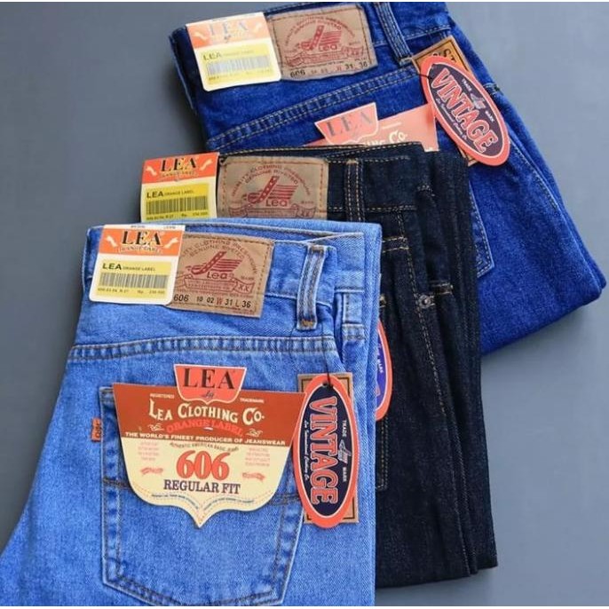 celana jeans pria lea 606 original warna hitam pekat ukuran 28-38 Terlaris