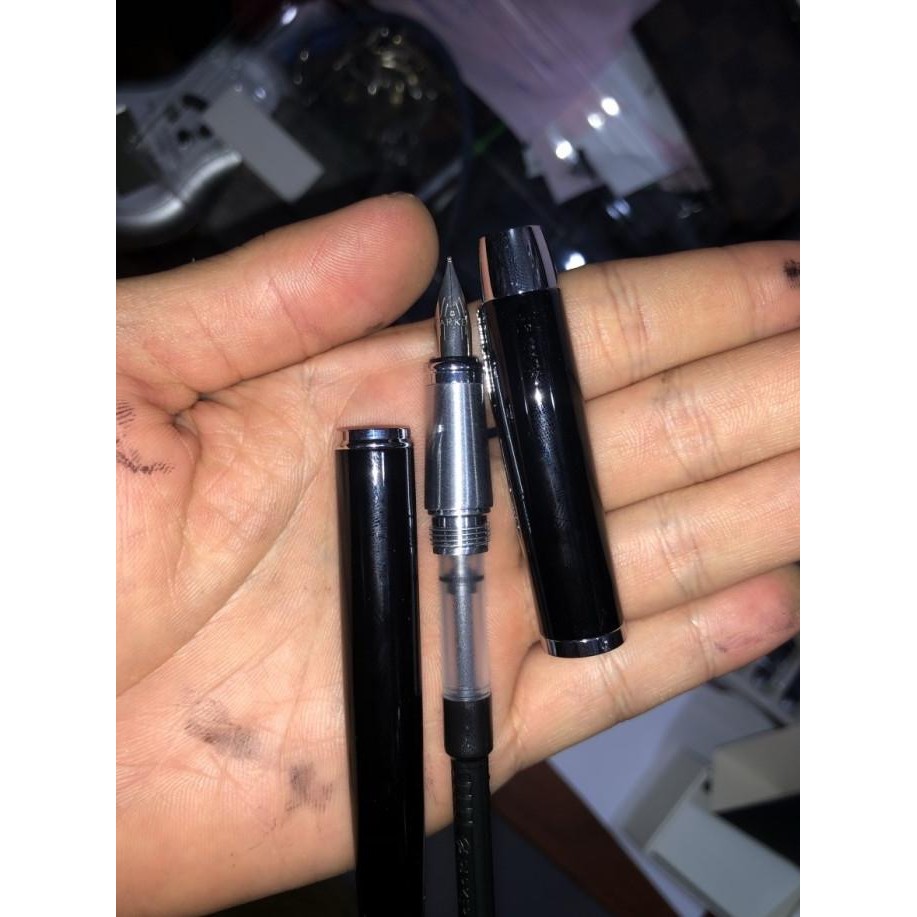 

Produk Baru!! parker im fountain pen pulpen cair black silver trim