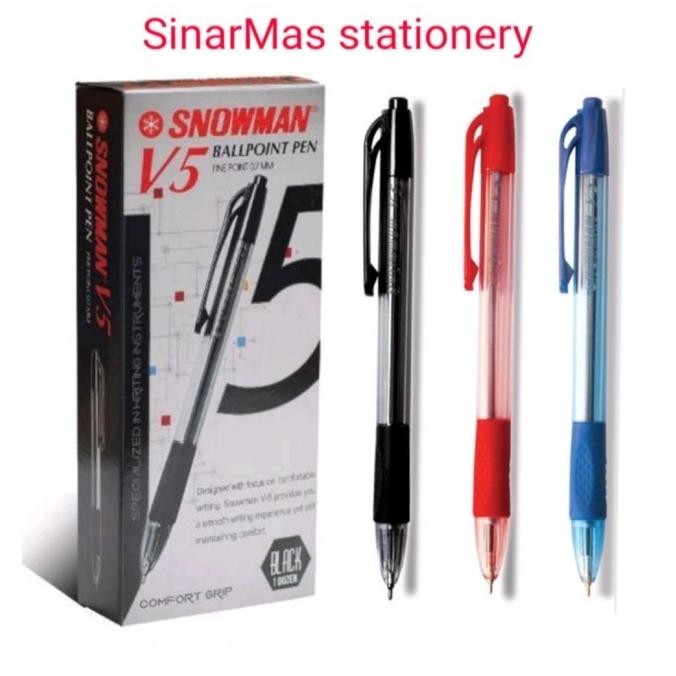 

Produk Baru!! SNOWMAN V5 BALLPOINT PEN 0.7mm (12 pcs )./PULPEN SNOWMAN V5