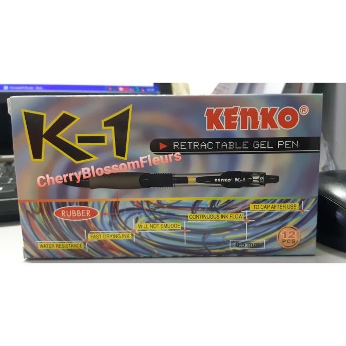 

Produk Baru!! Pen/Pulpen/Balpen/Ballpoint KENKO K-1 0,5mm Gel Hitam per lusin