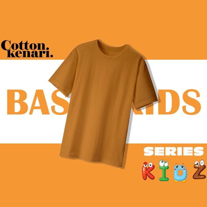 

kaos polos anak basic kids - almond brown [ combed biowash 3os ] termurah