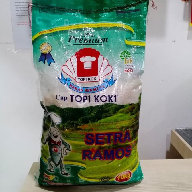 sale beras cap topi koki setra ramos 10kg 10 kg - topi koki setra ramos