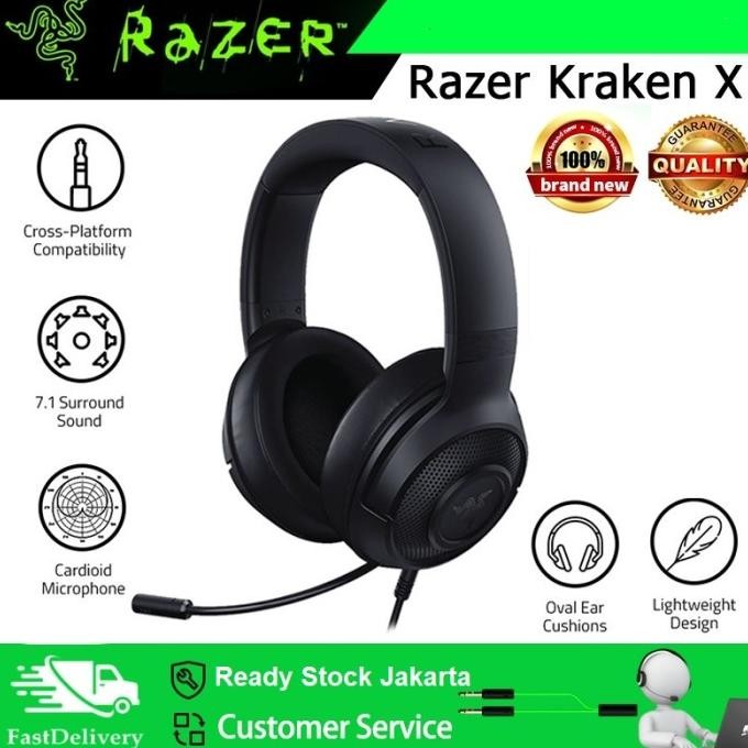 Razer Kraken X KrakenX Headphone Gaming Multi Platform Wired Headset Terlaris