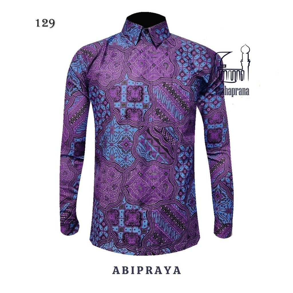 Batik Mahaprana Motif Abipraya Kemeja Batik Pria Lengan Panjang dan Pendek Slimfit Full Furing Premi