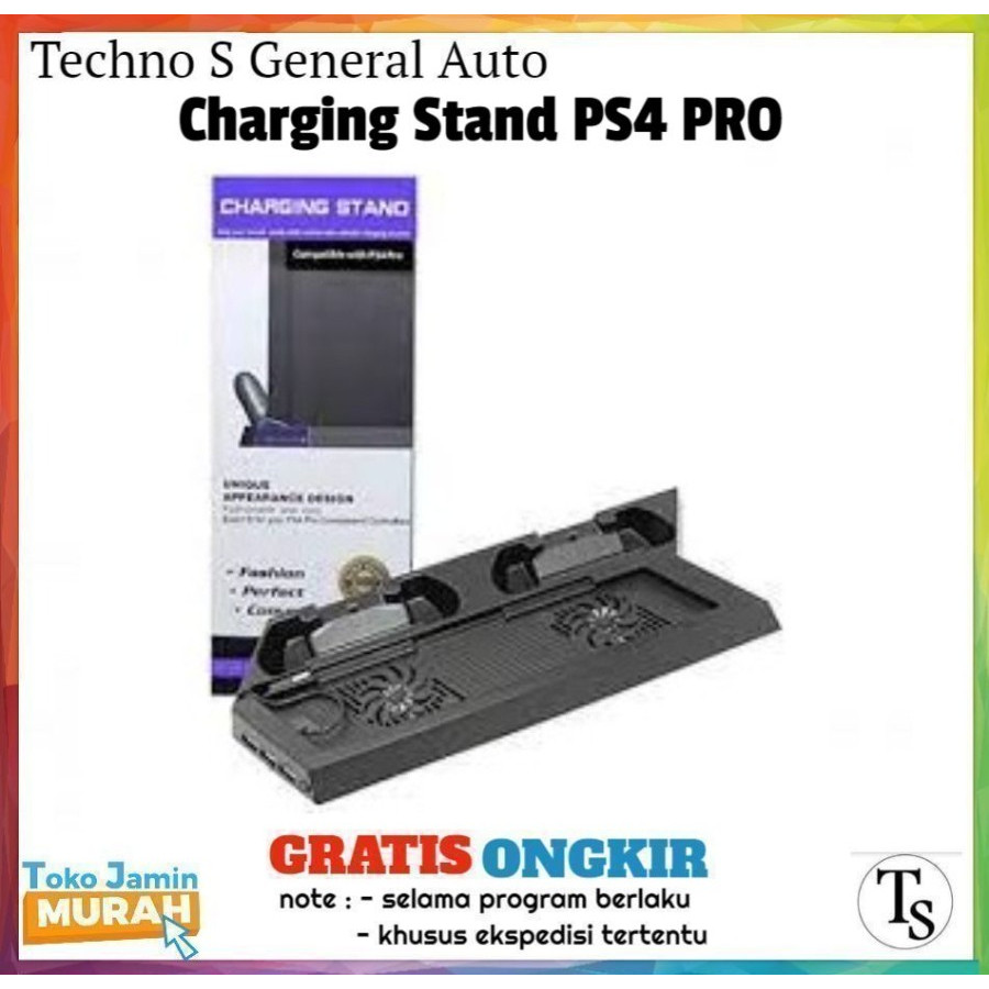 Kipas pendingin PS4 Charging Dock Stand Cooling Fan Vertical Stand 3 in 1 PS4 Fat Slim Pro