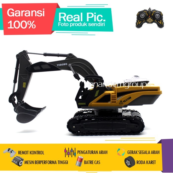 Murah Mainan Remot Kontrol RC Truk Excavator Beko Metal Cas Black Series Non COD