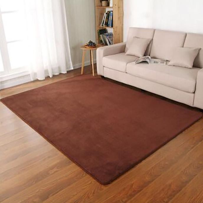 Karpet Matras Bulu Besar Panjang Karpet Lantai Ruang Tamu Coklat