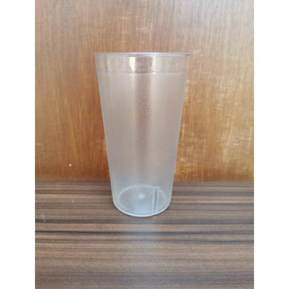 Bisa COD (GRATIS PACKING) - Gelas Glass Cangkir Cup Mug Plastik Plastic Garis Bening 350 ml 350ml Tr