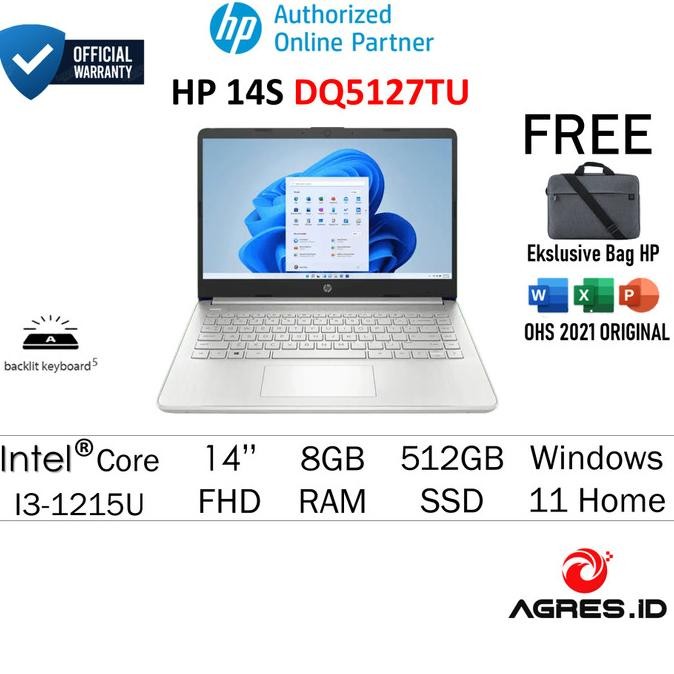 Hp 14S Dq2614Tu/Dq5115Tu I3 1215U - 8Gb 512Ssd W11+Ohs 14.0" Fhd