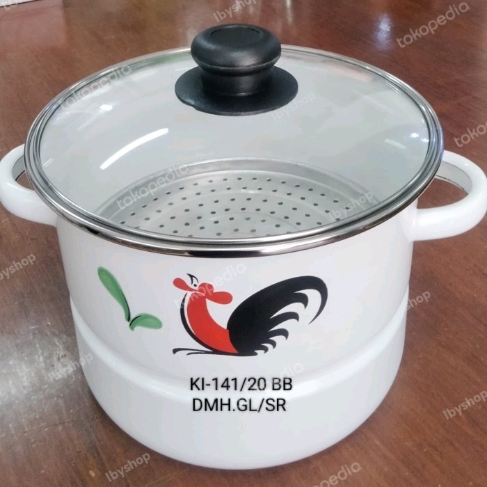 PROMO panci kukus enamel steamer