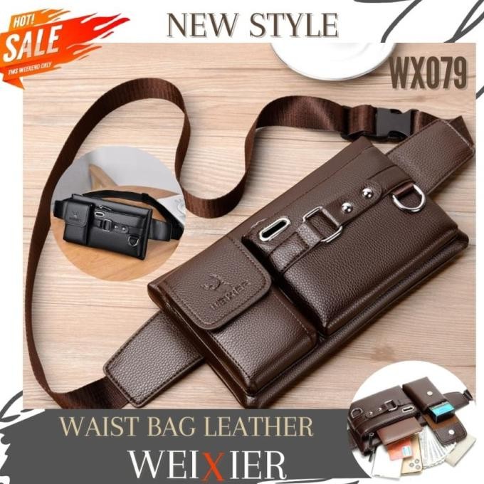 WX079 - WEIXIER TAS SELEMPANG KULIT DISTRO PRIA IMPORT SLEMPANG COWOK