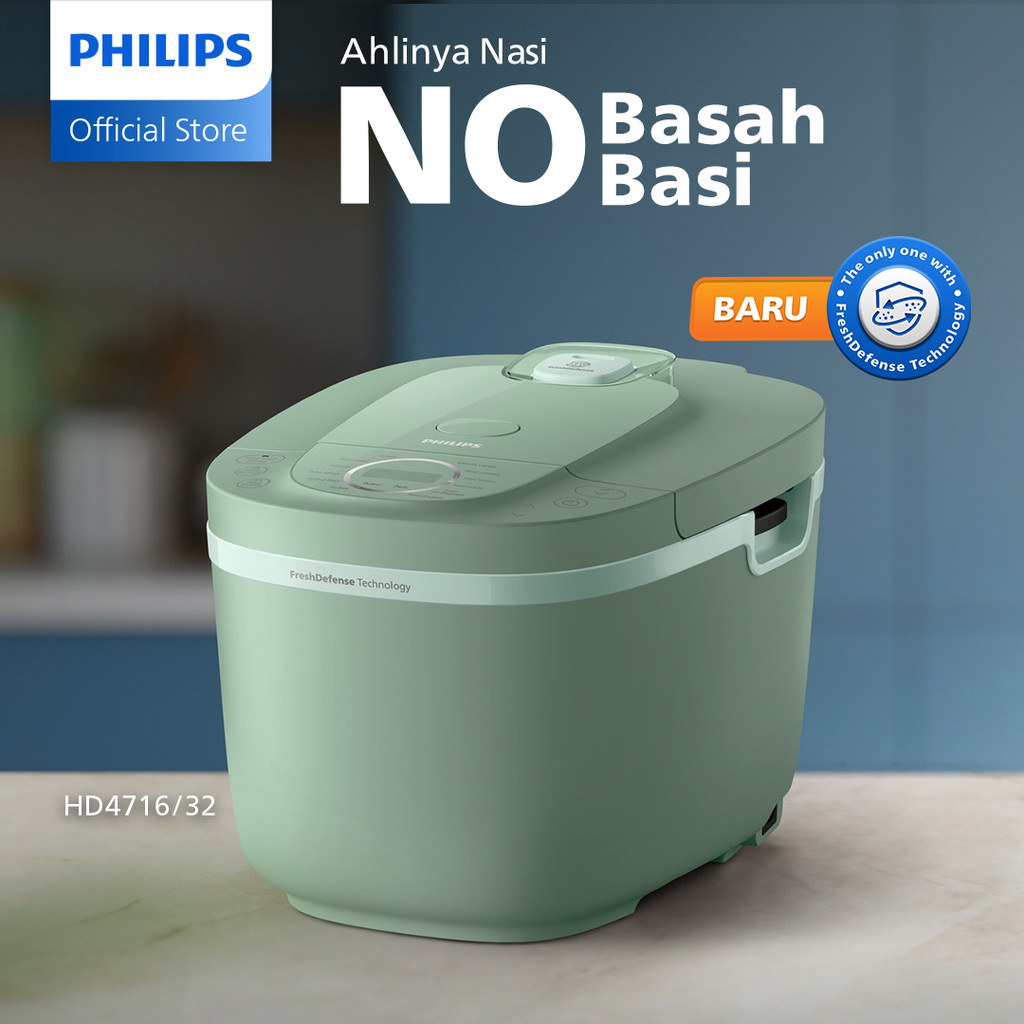 Philips Digital Rice Cooker Magicom 1.8 L - 3000 Digital Series HD4716/32 - Hijau - 16 Menu Masak - 