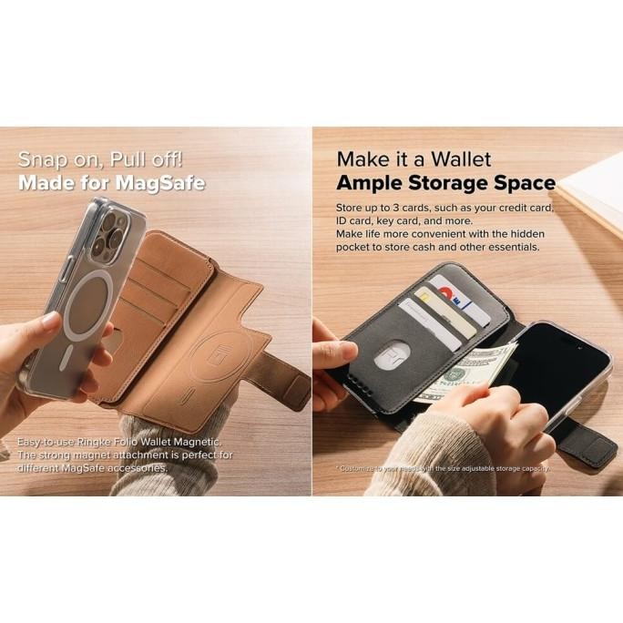

Terlaris Ringke Iphone Universal Folio Case Casing Book Leather Case Wallet Slot Kartu Uang Ready Stok