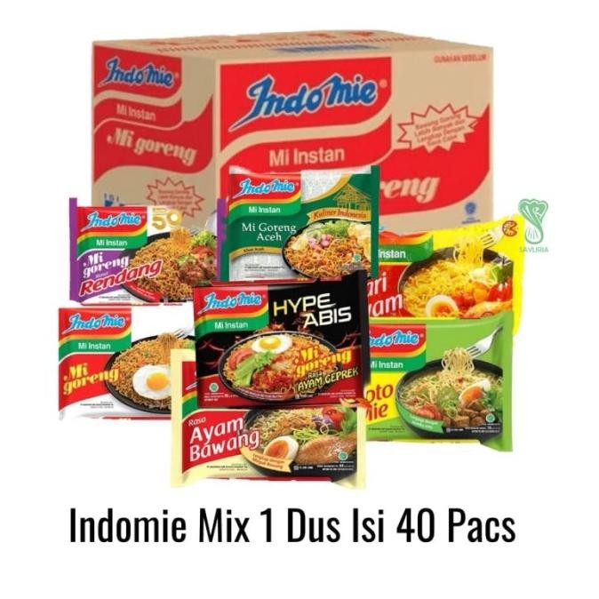 

Terlaris Indomie Mie Instan 1 Dus Isi 40Pcs | Mie Goreng Dan Mie Kuah Ready Stok