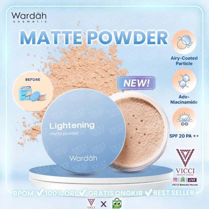 

BARU VICCI | WARDAH LIGHTENING MATTE LOOSE POWDER BEDAK TABUR 20G