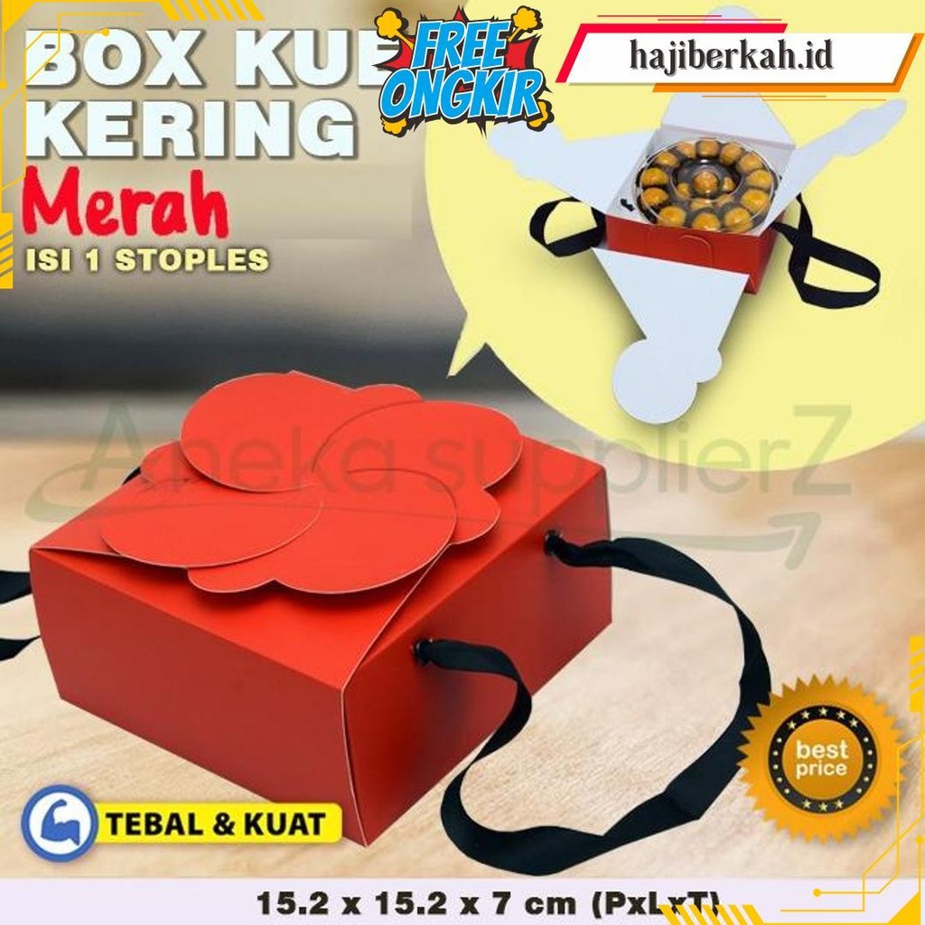 

Kotak Box Dus Kue Kering Merah - Isi 1 Toples (3 Pcs) Bisa Cod