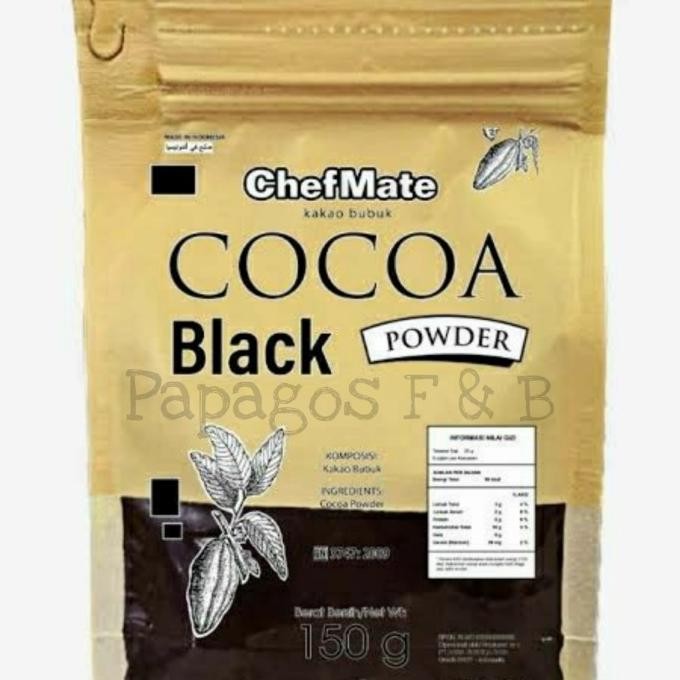 

BARU COKLAT BUBUK HITAM COCOA BLACK POWDER CHEFMATE 150 GR / GRAM