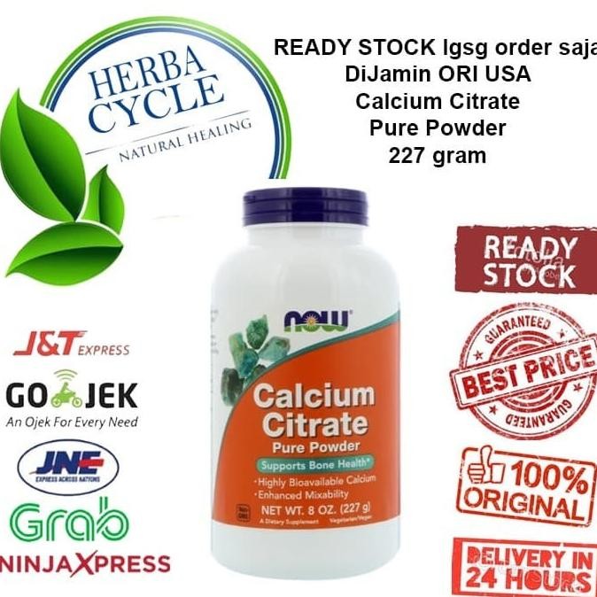 

BARU NOW FOOD CALCIUM CITRATE PURE POWDER 227GR NOW CALCIUM CITRATE ORI US