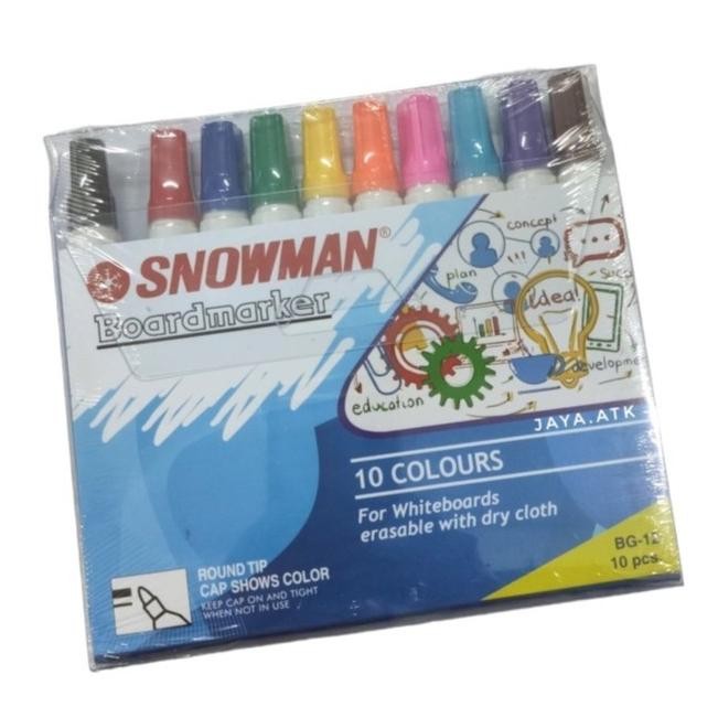 

Spidol Snowman Whiteboard BG-12 - 1 set isi 10 warna Termurah
