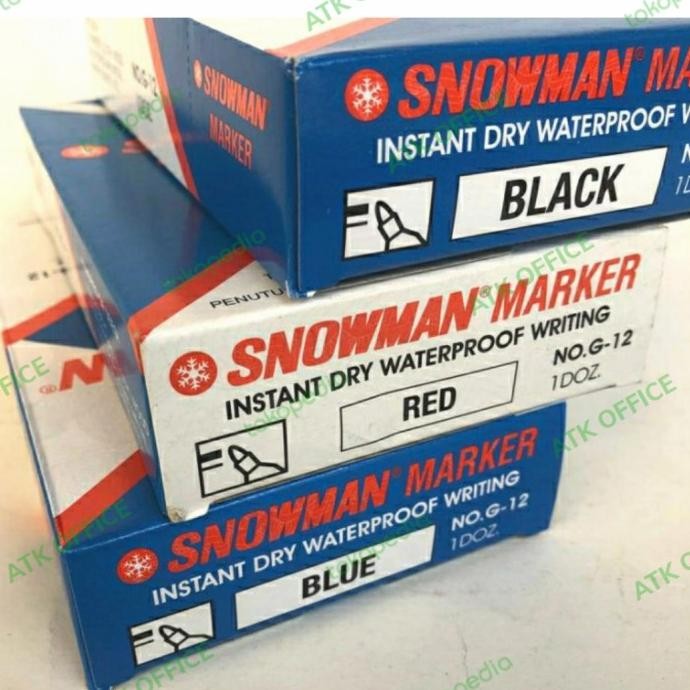 

Spidol Marker Snowmen G12 / Spidol Permanent Marker Sedus (12pcs) Termurah