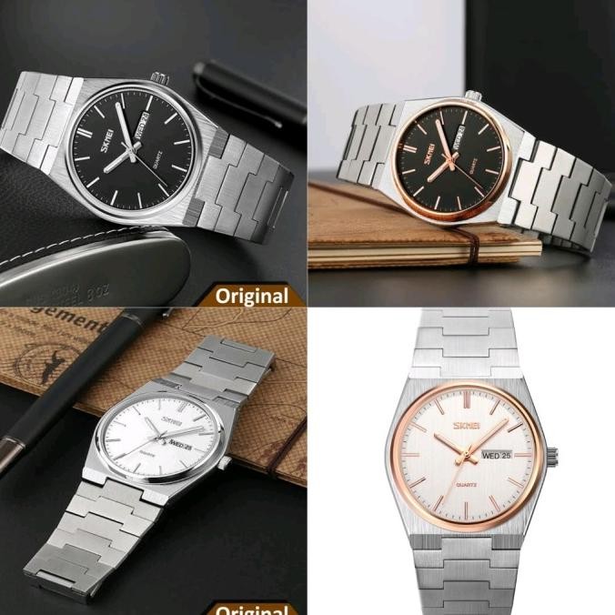 Jam Tangan Pria Skmei 9288 Rantai Day Date Original Original