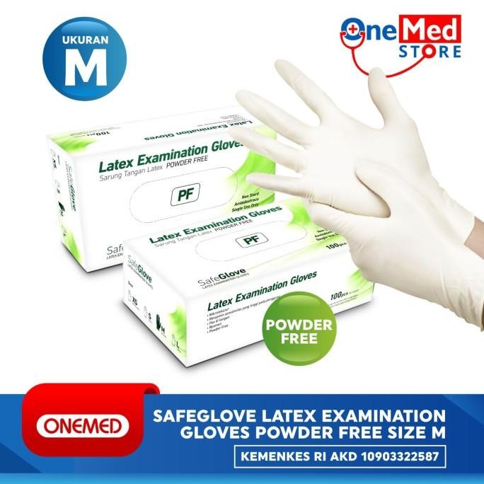 

BARU SARUNG TANGAN LATEX SAFEGLOVE EXAM POWDER FREE PF PUTIH - M