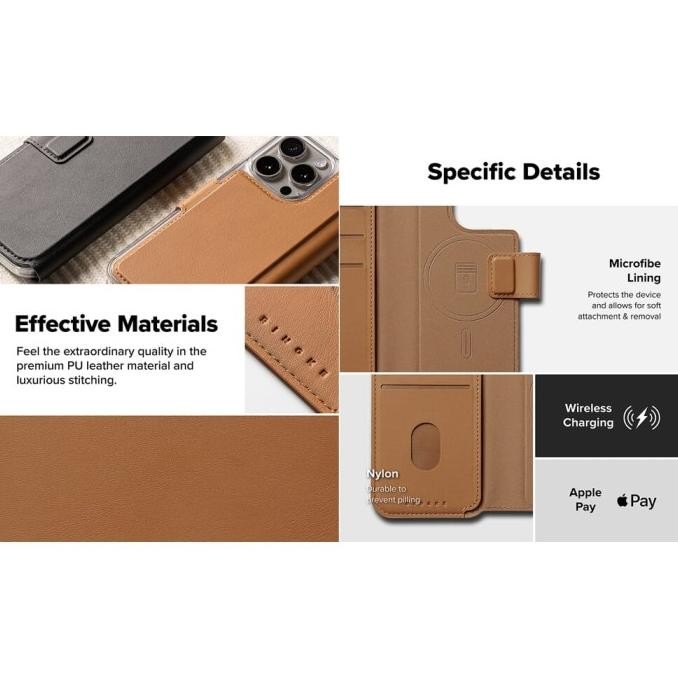 

Terlaris Ringke Iphone 16 Pro / 16 / 15 Pro / 15 / 14 Pro / 14 / 13 Pro / 13 Folio Wallet Magnetic Black Case Kulit Casing Buku Book Standing Ready Stok