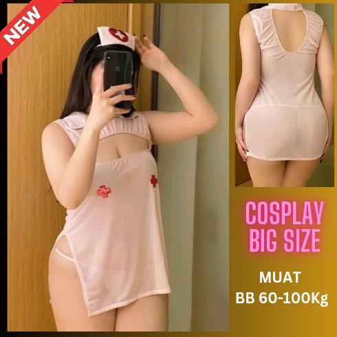 Lingerie Sexy Cosplay Costum Nurse BIG SIZE JUMBO OVER SIZE BB 60-100kg Import