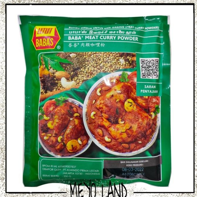 

BARU BABA BUMBU KARI DAGING BABAS BABA'S MEAT CURRY POWDER 250G BUBUK 250 G