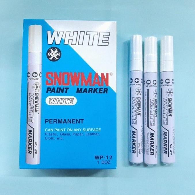 

Spidol snowman paint marker white putih permanen WD-12 Termurah