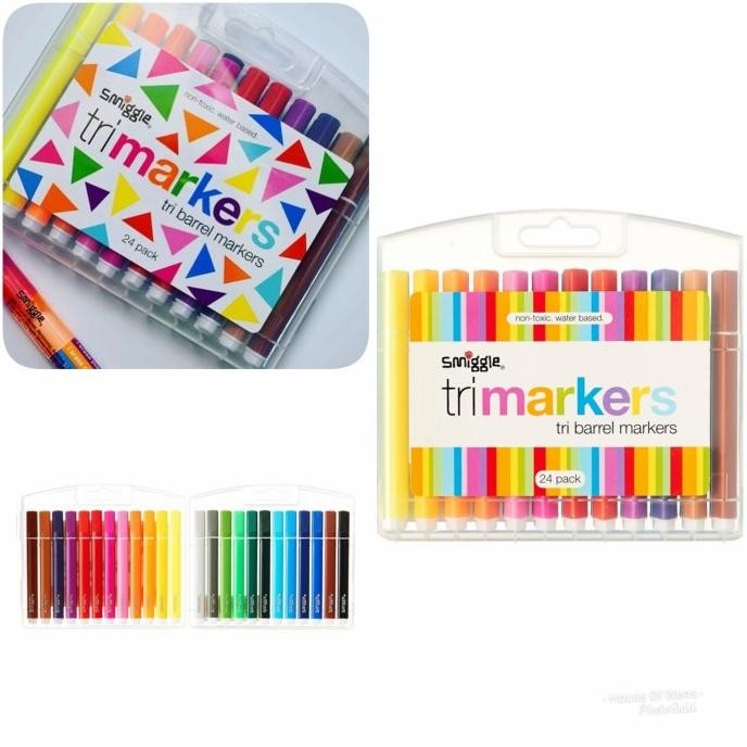 

SMIGGLE TRI BARREL MARKERS X24 - SPIDOL SMIGGLE Termurah