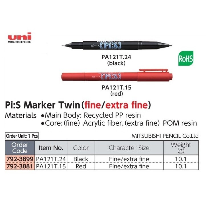 

By TRUSCO Oil-based Marker Permanent Extra Fine Black UNI PA121T.24