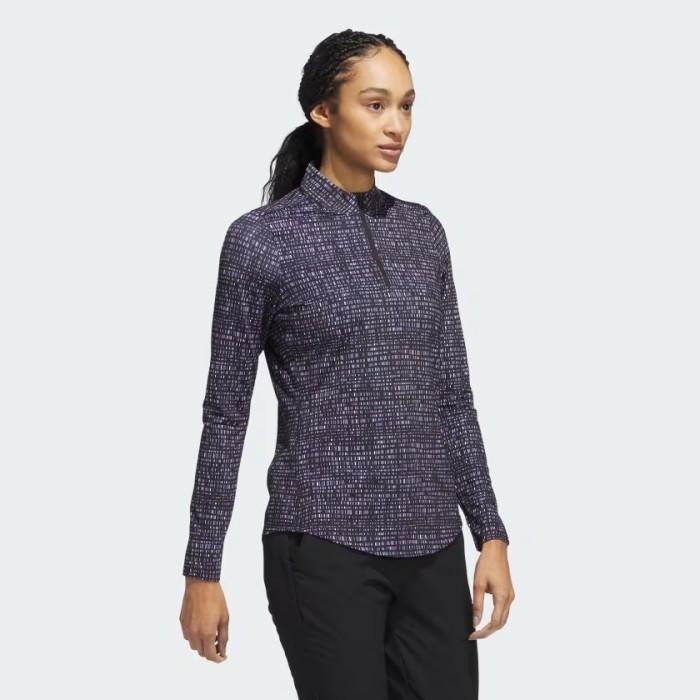 Polo shirt Golf Ladies Long sleeve adidas Ultimate365 Printed Quarter Zip Mock