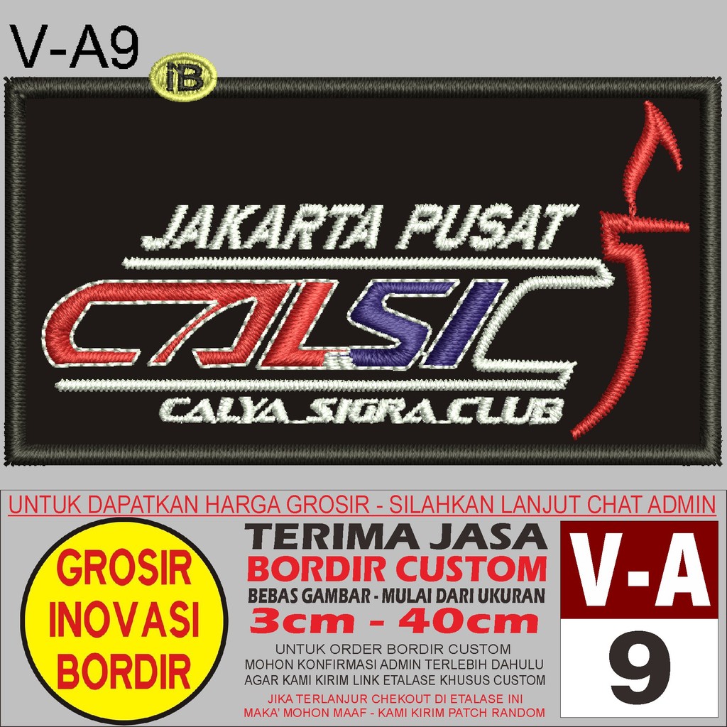 PATCH BORDIR LOGO V-A9 CALSI CALYA SIGRA CLUB JAKARTA PUSAT - GIB REVIEW/TESTI