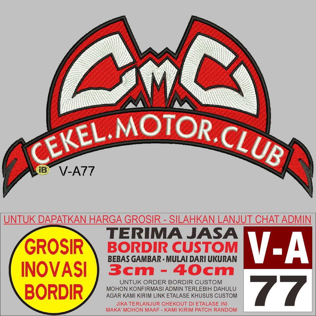PATCH BORDIR LOGO V-A77 CMC CEKEL MOTOR CLUB - GIB REVIEW/TESTI